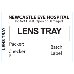 Lens Tray - 50 x 35mm, Piggy Back Label, Black Print, 500 per roll - No Indicator