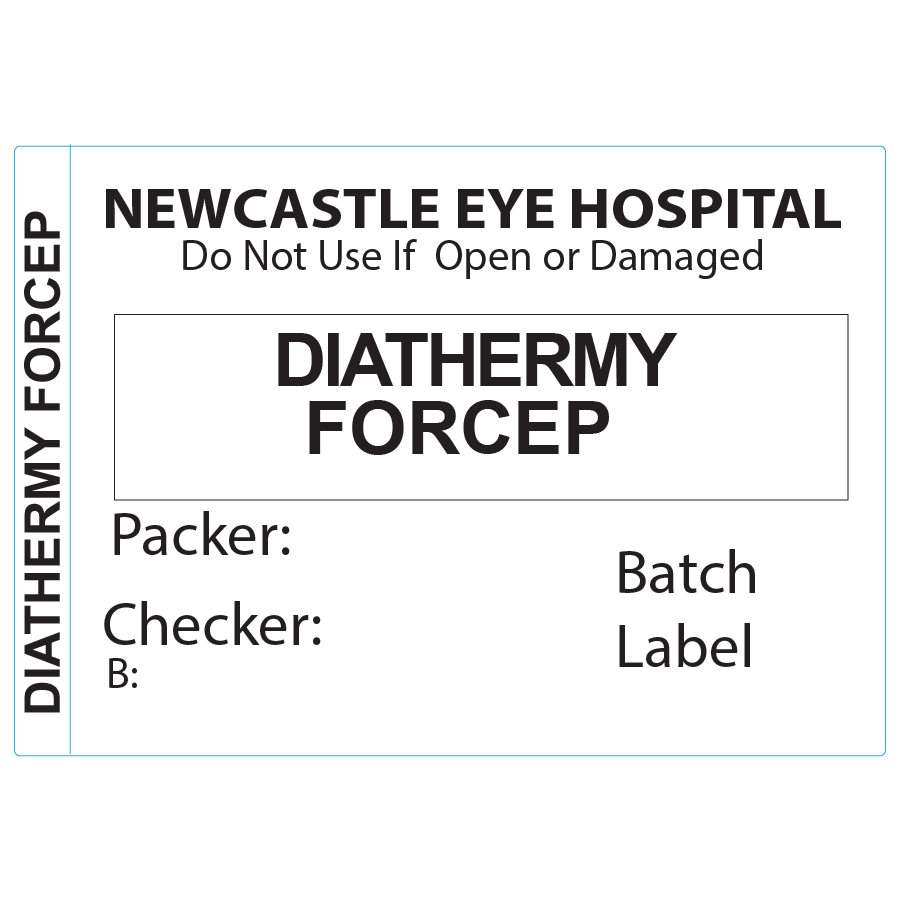 DIATHERMY FORCEP - Piggy Back Label printer 50 x 35 mm 500 per roll - No indicator