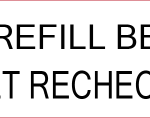 LAST REFILL BEFORE VET RECHECK - 40 x 12, PAPER, Black print on White Label, 800 per roll