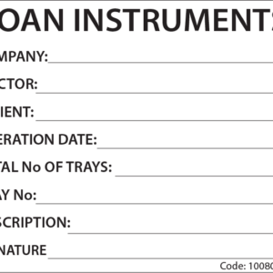 LOAN INSTRUMENTS - PAPER, 100 x 80, Black print on White Label, 400 per roll