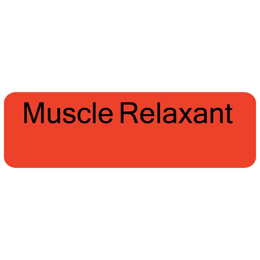Muscle Relaxant, 40 x 12, PAPER, Black print on Red Label, 800 per roll