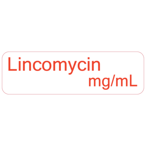 Lincomycin mg/mL- 40 x 12, PAPER, Black print on White Label, 800 per roll
