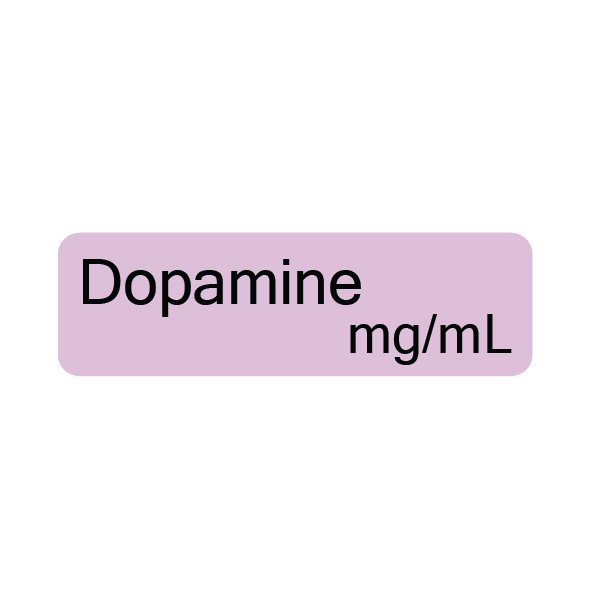 Dopamine mg/mL, 40 x 12, PAPER, Black print on Violet Label, 800 per roll