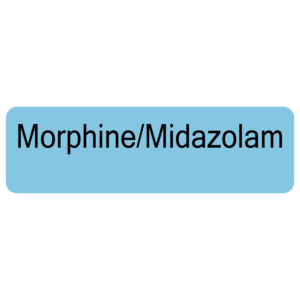 Morphine/Midazolam, 40 x 12, PAPER, Black print on Blue Label, 800 per roll