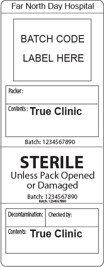 True Clinic- (Sequential numbers) - 103 x 40mm, Piggy back label, 500/roll