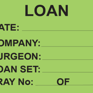 LOAN- 43mm x 55mm, PAPER, Black print on Green label, 400 per roll