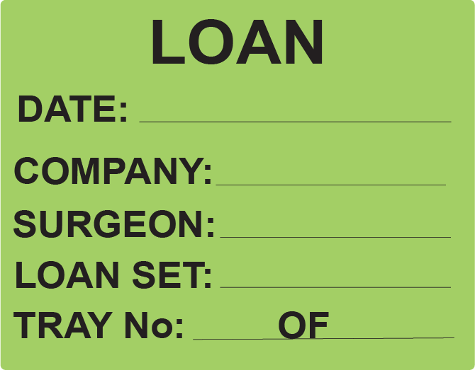 LOAN- 43mm x 55mm, PAPER, Black print on Green label, 400 per roll