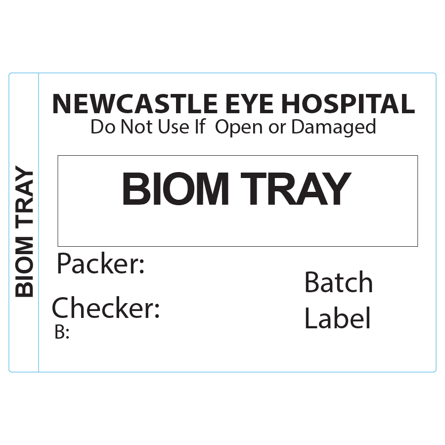 PB5035P500-14 "BIOM TRAY" Piggy Back Label printer 50 x 35 mm 500 per roll - No indicator