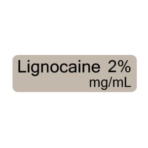 Lignocaine 2% mg/mL - 40 x 12, PAPER, Black print on Grey Label, 800 per roll