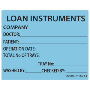 LOAN INSTRUMENTS - PAPER, 100 x 80, Black print on Blue label, 400 per roll