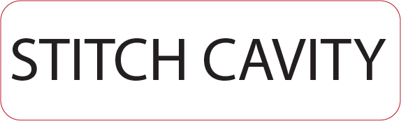 STITCH CAVITY - 40 x 12, PAPER, Black print on White Label, 800 per roll