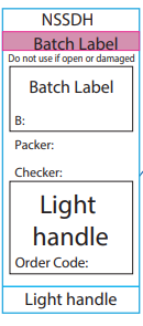 Light handle - Pre-printed white Piggy Back label with steam indicator 72mm x 35mm 500 per roll