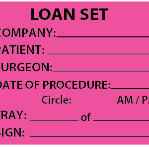 LOAN SET - 100 x 80, PAPER, Black print on Fluoro Pink Label, 400 per roll