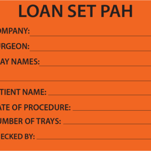 Loan Set PAH- PAPER, 100 x 80, Black print on Fluoro Orange label, 400 per roll