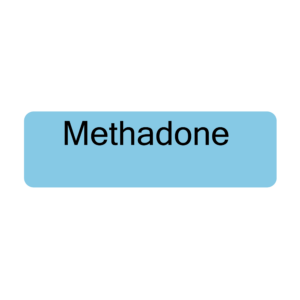 Methadone, 40 x 12, PAPER, Black print on Blue Label, 800 per roll
