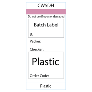 Plastic 72 x 35 Printed white Piggy Back label with STEAM INDICATOR, 500 per roll