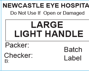 LARGE LIGHT HANDLE - 50 x 35mm, Piggy Back Label, Black Print, 500 per roll