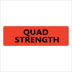 Quad Strength - 40 x 12 , PAPER, Black print on Fluoro Red Label, 800 per roll