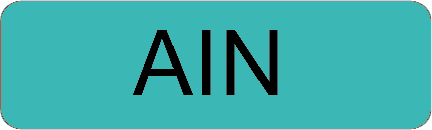 AIN - 40 x 12, PAPER, Black print on Teal label , 800 per roll