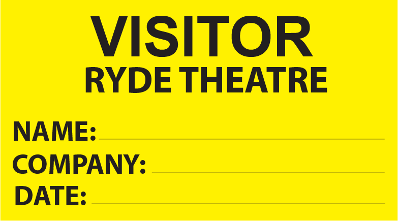 VISITOR RYDE THEATRE - 70 x 40 Black Print on Fluoro Yellow 500 per roll