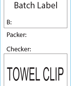 TOWEL CLIP - ASDH, 72x35mm, Black Print on Steam Indicator Piggy Back, 500/roll