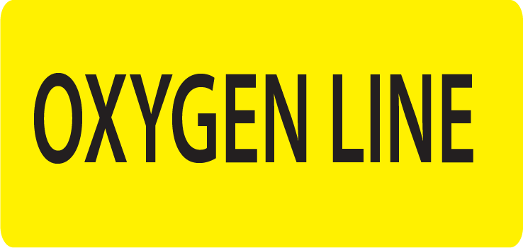 OXYGEN LINE- 40 x 12, PAPER, Black print on Fluoro Yellow Label, 800 per roll