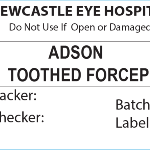 ADSON TOOTHED FORCEPS Piggy Back Label printer 50 x 35 mm 500 per roll - No indicator