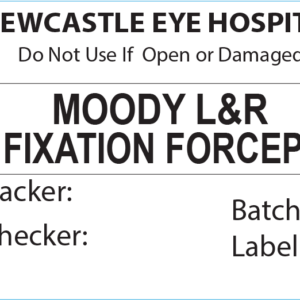 MOODY L&R FIXATION FORCEPS Piggy Back Label printer 50 x 35 mm 500 per roll - No indicator