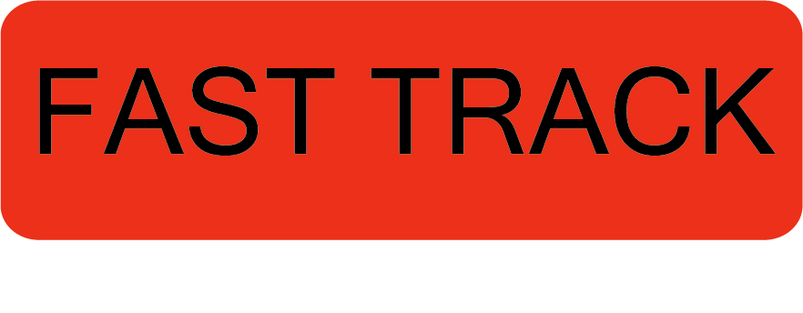 FAST TRACK - 40 x 12, PAPER, Black print on Red label, 800 per roll