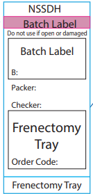 Frenectomy Tray - Pre-printed white Piggy Back label with steam indicator 72mm x 35mm 500 per roll