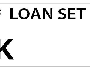 LOAN SET K - 90 x 50, Black print on White,100 per pack with ties