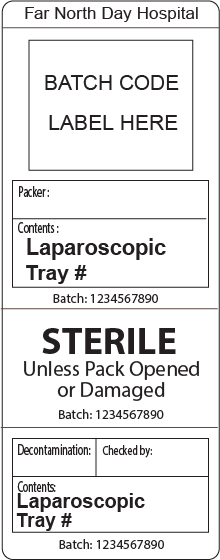 Laparoscopic Tray # (Sequential numbers) - 103x40mm, Piggy back label, 500/roll