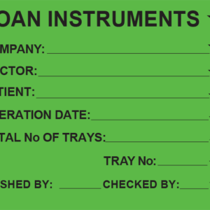 LOAN INSTRUMENTS (w/ Stars) - PAPER, 100 x 80mm, Black Print on Fluoro Green Label, 400/roll