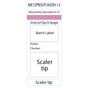 Scaler tip' ASDH -72mm x 35mm, Piggyback label with Steam Indicator, 500 per roll