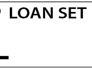 LOAN SET L - 90 x 50, Black print on White,100 per pack with ties