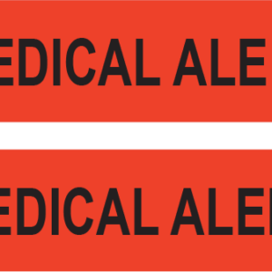 MEDICAL ALERT - Black Print on Red Label - 8 x 35mm - 1,000 Per Roll ML/