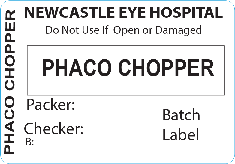 PHACO CHOPPER Piggy Back Label printer 50 x 35 mm 500 per roll - No indicator