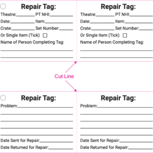 REPAIR TAG - 130 x 50mm, Sequential no.s, double-sided & cut Polytag, 100/pkt w/ ties