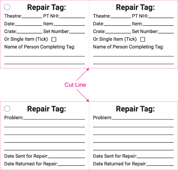 REPAIR TAG - 130 x 50mm, Sequential no.s, double-sided & cut Polytag, 100/pkt w/ ties