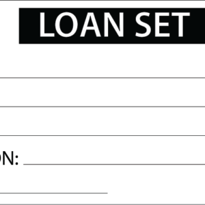 LOAN SET - GENERIC - 50 x 90 Black Print on White, 100 per pack with ties