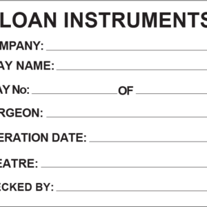 LOAN INSTRUMENTS- 100 x 80, PAPER, Black Print on White Label, 400 per roll