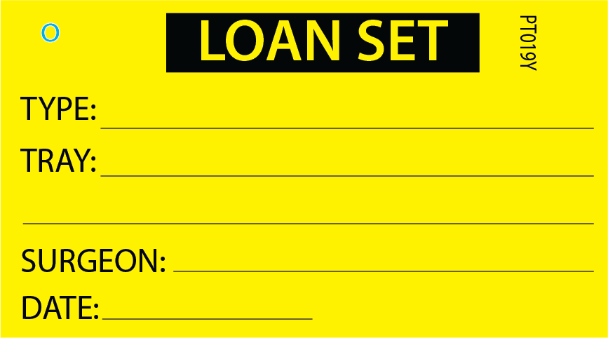LOAN SET - 50 x 90, Black Print on Yellow Tag, 100 per pack with ties