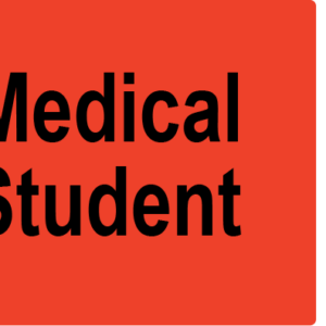 Medical Student - 43mm x 55mm, PAPER, Black print on Red label, 400 per roll