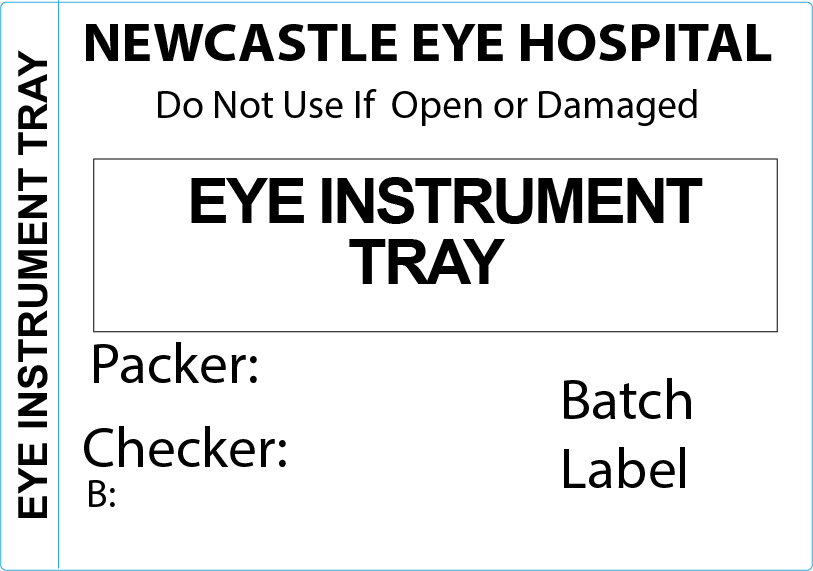 PB5035P500-33 "EYE INSTRUMENT TRAY" Piggy Back Label printer 50 x 35 mm 500 per roll - No indicator