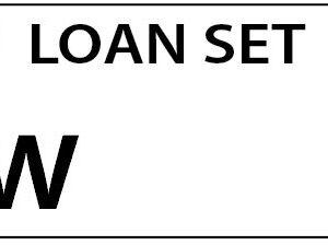 LOAN SET W - 90 x 50, Black print on White,100 per pack with ties