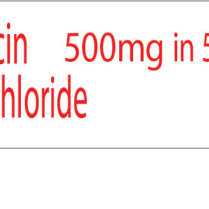 Vancomycin 500mg in 500mL Sodium Chloride 0.9%- RED on White, POLY, 100 Per Box, Gamma Sterilized