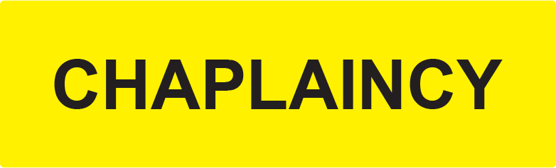 CHAPLAINCY- 40 x 12, PAPER, Black print on Yellow Label, 800 per roll