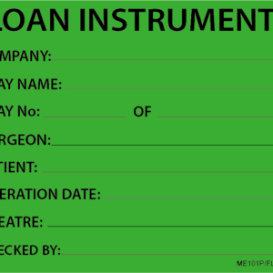 LOAN INSTRUMENT - 100 x 80, PAPER, Black print on Fluoro Green label , 400 per roll