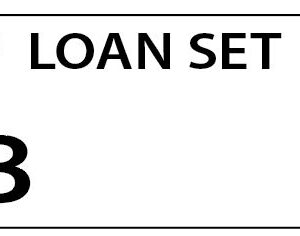 LOAN SET B - 90 x 50, Black print on White,100 per pack with ties