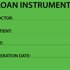 LOAN INSTRUMENTS - PAPER, 100 x 80, Black print on Fluoro Green label, 400 per roll